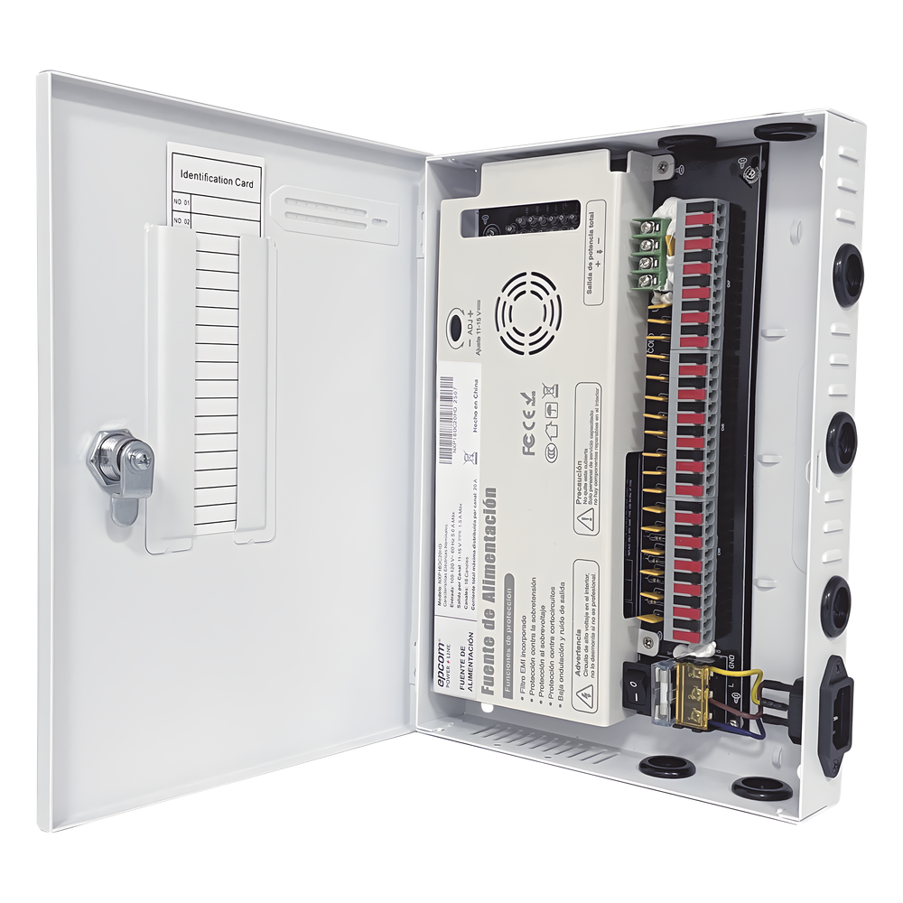 Fuente | 11-15 V | 18 canales | 20 A | Compatible con cámaras 4k | Alta tecnología en seguridad | Doble ventilador | Hasta 1.8 Amperes por Salida |