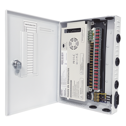 Fuente | 11-15 V | 18 canales | 20 A | Compatible con cámaras 4k | Alta tecnología en seguridad | Doble ventilador | Hasta 1.8 Amperes por Salida |