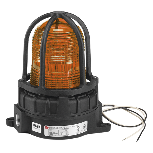 Luz de advertencia LED para ubicaciones peligrosas, montaje para superficies, 24 VCD, color Ámbar