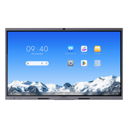 Pantalla Interactiva Touch de 75" Android 16 / Asistentes IA / Google Suite Preinstalado con Certificación EDLA / Cámara Web 8 MP / Resolución 4K