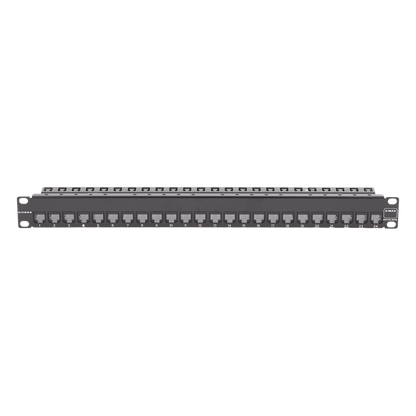 Patch Panel Z-Max de 24 Puertos, Blindado, Precargado con Jacks Categoría 6A, Plano, 1UR