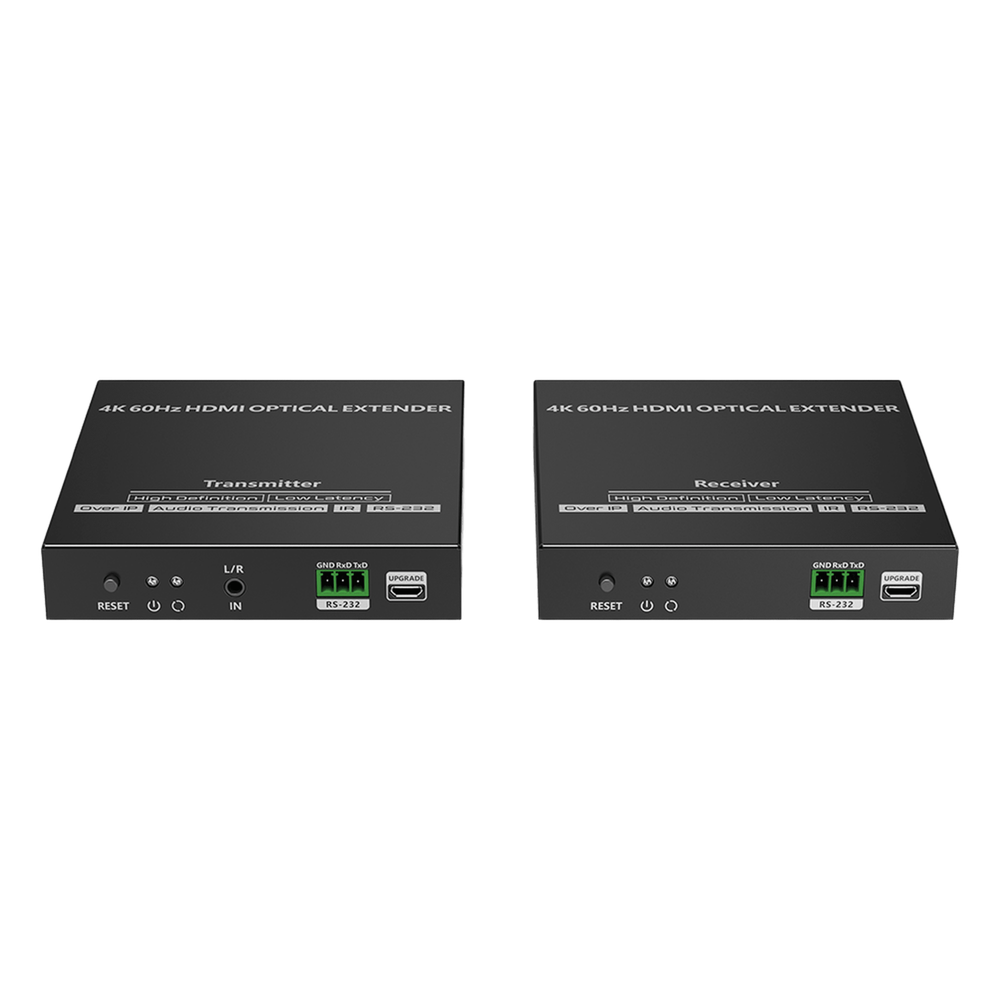 Kit extensor por fibra óptica | Hasta 40 kilómetros| 4K@60Hz | con IR | RS232