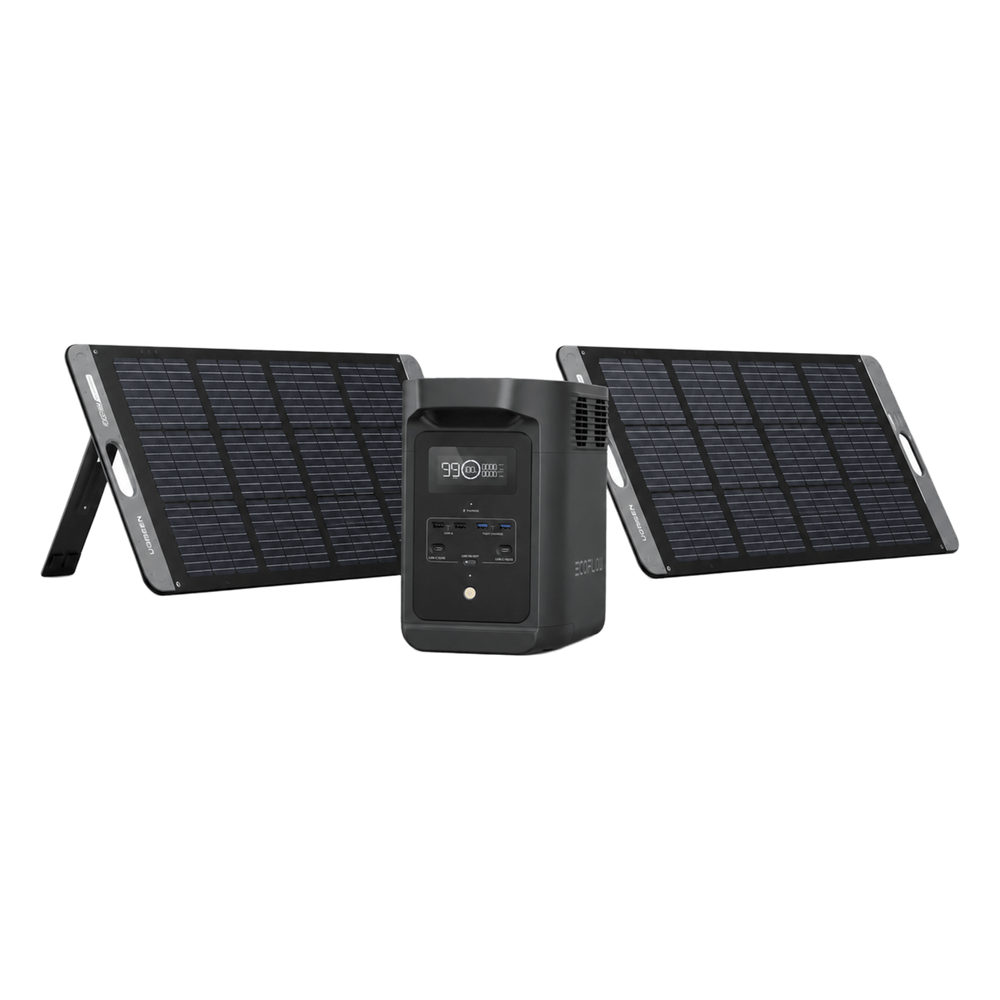 Kit de energía portátil ecoflow E980 y panel solar 200W