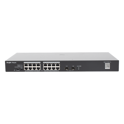 Switch PoE+ No Administrable, Hasta 247 Watts, con 16 Puertos Gigabit PoE+ y 2 Uplinks SFP 1G, Visible en la Topología