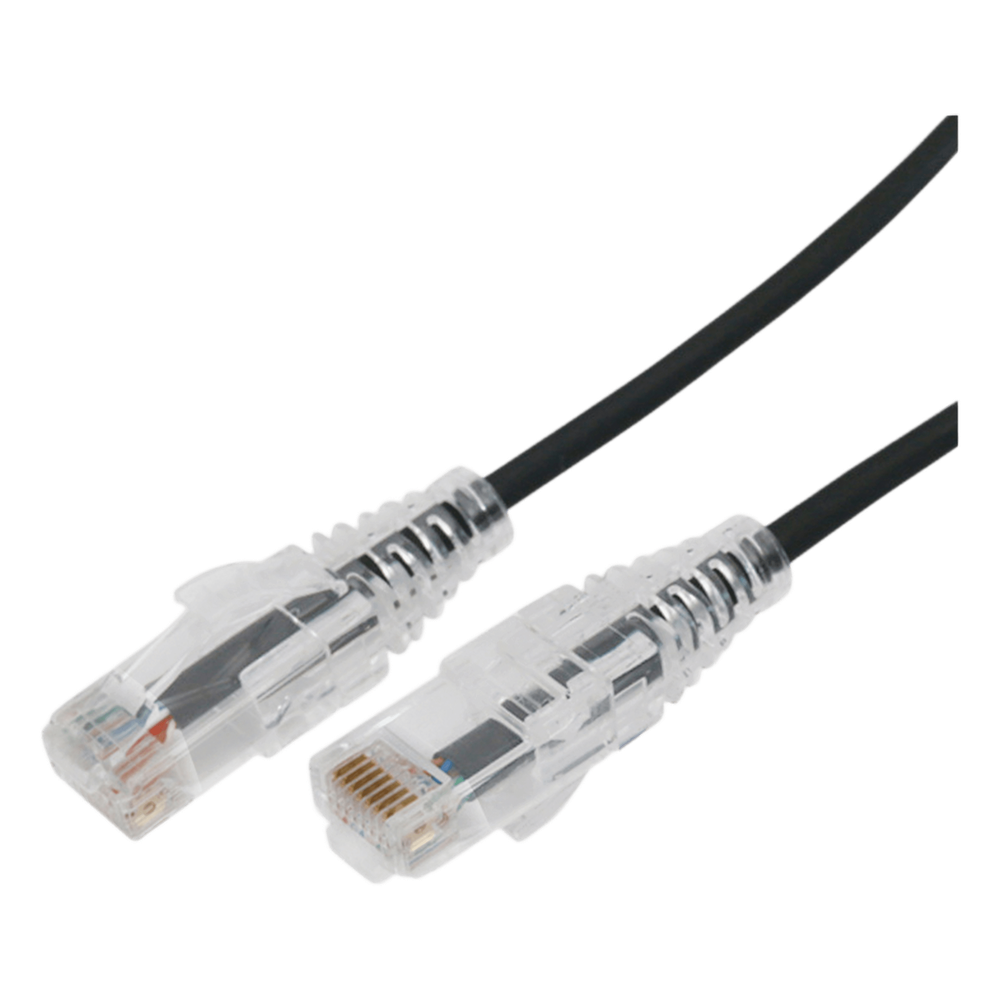 Cable de Parcheo Slim UTP Cat6A - 3 Metros (9.84 Pies) Negro, Diámetro Reducido (28 AWG)