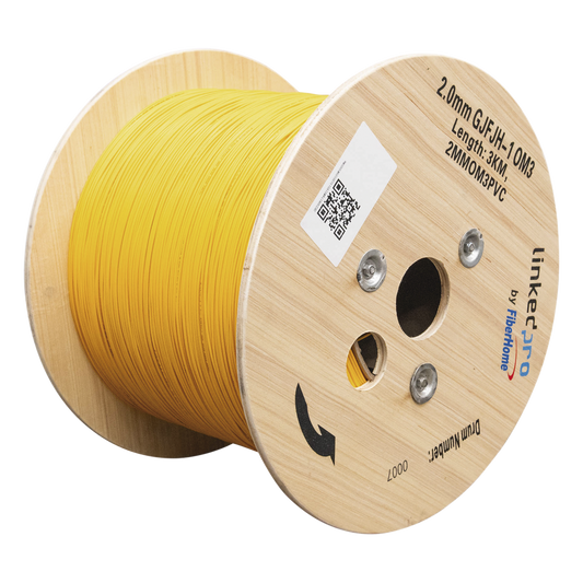 Fibra Óptica Multimodo OM3 2 mm Simplex Tight Buffer (900 micras), Precio Por Metro, (Hasta 2000 Metros en un Solo Tramo de Cable)