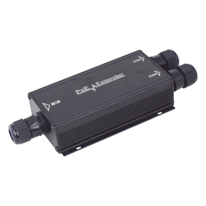 Extensor PoE/ 100 Metros / Intemperie (IP66) / 60 Watts / 1 puerto @ 2 salidas a 30 W / No requiere fuente de alimentación adicional