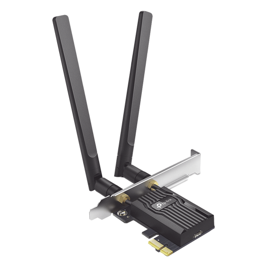 Adaptador PCIe inalámbrico doble banda AX3000 Mbps / Seguridad Inalámbrica WPA3 /Antena de alta ganancia / Tecnología MU-MUMO 2X2 / Soporte de perfil