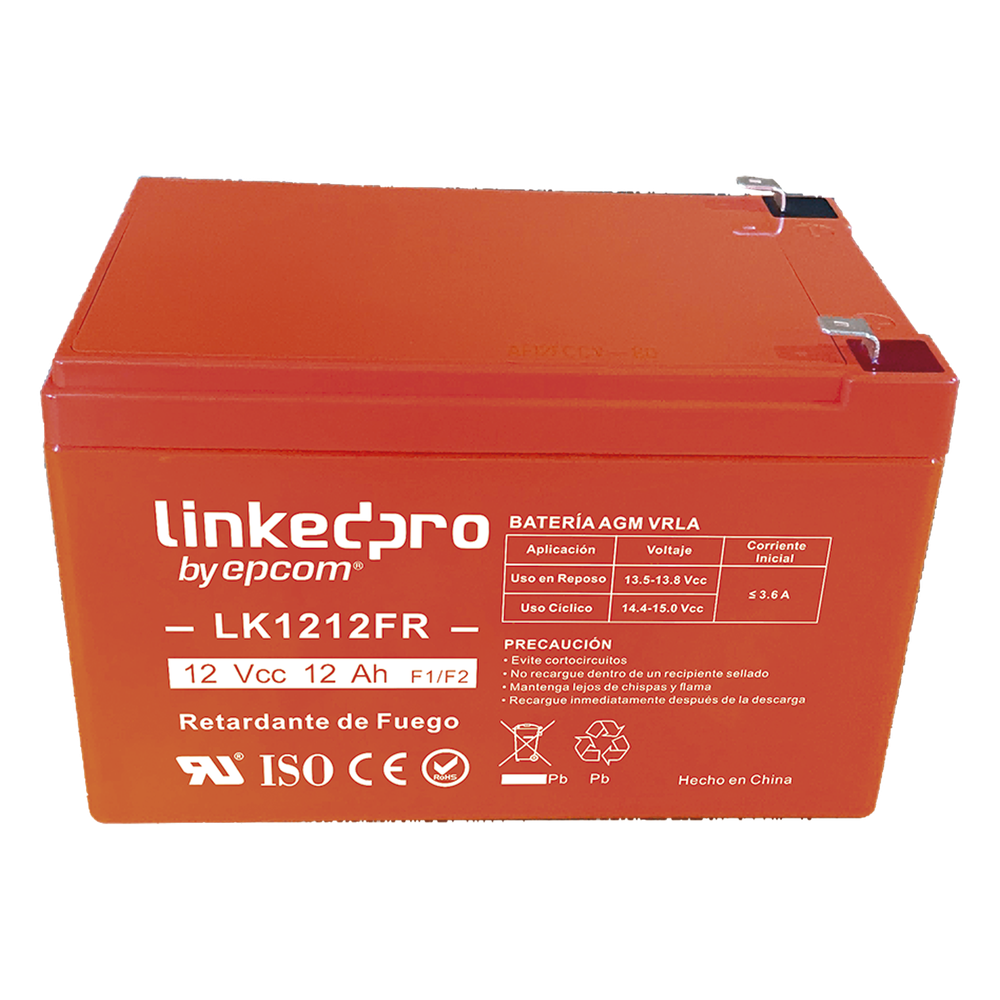 Batería de respaldo 12 V | 12 Ah | AGM | Certificada UL94-V0 Retardante a la Flama | Especial para Seguridad Electrónica | UPS | Sistemas de