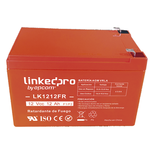 Batería de respaldo 12 V | 12 Ah | AGM | Certificada UL94-V0 Retardante a la Flama | Especial para Seguridad Electrónica | UPS | Sistemas de