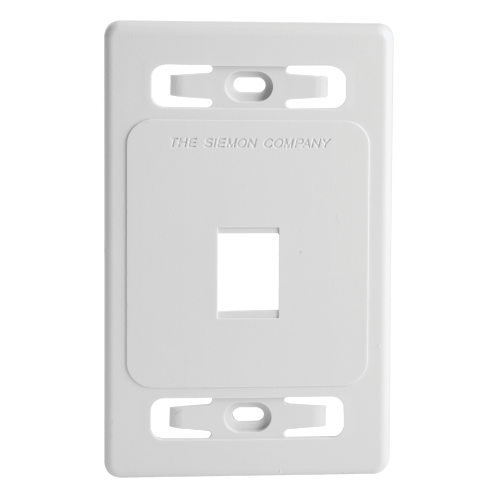 Placa de Pared Modular MAX, de 1 Salida, Color Blanco, Version Bulk (Sin Empaque Individual)