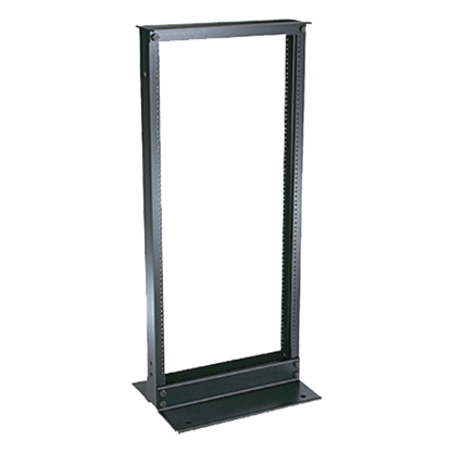 Rack de Dos Postes Estándar de 19 in, Rieles Numerados y Roscados #12-24, Fabricado en Aluminio, 24 Unidades de Rack, Color Negro