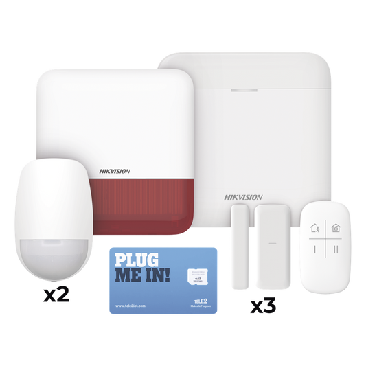 (AX PRO) KIT de Alarma AX PRO con GSM (3G/4G), Wi-Fi y Ethernet / Incluye: 1 Hub con batería de respaldo / 2 Sensores PIR / 3 Contactos Magnéticos