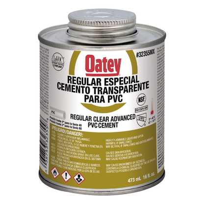 Pegamento / Cemento Claro de 473 ml para Tubo Conduit PVC Pesado.