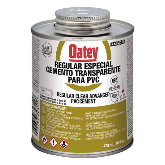Pegamento / Cemento Claro de 473 ml para Tubo Conduit PVC Pesado.