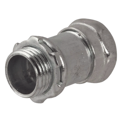Conector Recto Compresión de Acero Galvanizado para Pared Delgada de 3/4" .