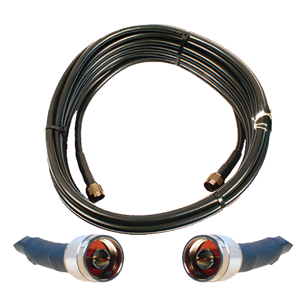 Jumper Coaxial de 50 Ohm con Cable Wilson-400 | Conector N Macho en los Extremos | 15.24 Metros (50 Pies) de Longitud