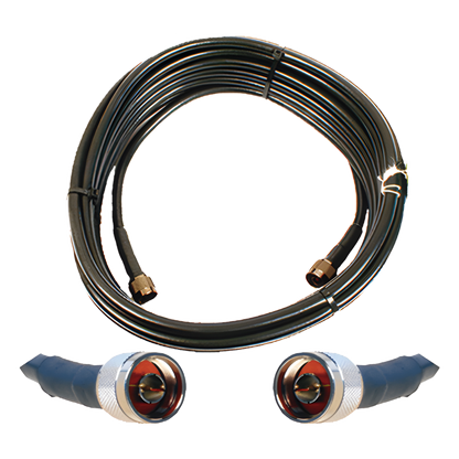Jumper Coaxial de 50 Ohm con Cable Wilson-400 | Conector N Macho en los Extremos | 15.24 Metros (50 Pies) de Longitud