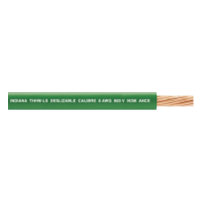 Cable THW-LS / Calibre 6 AWG / 19 Hilos / Color Verde / Bobina 100 m (328 ft)