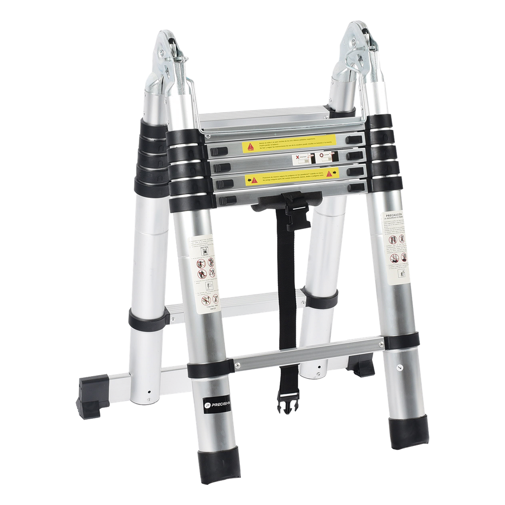 Escalera Telescópica de Aluminio Tipo Tijera de 1.9 + 1.9 Metros de Altura