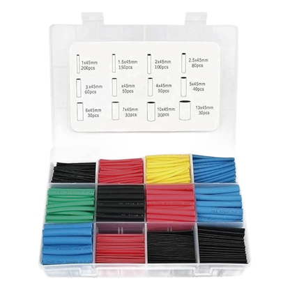 850 Tubos Termoencogibles (Termofit) 2:1, de 12 Diferentes Medidas