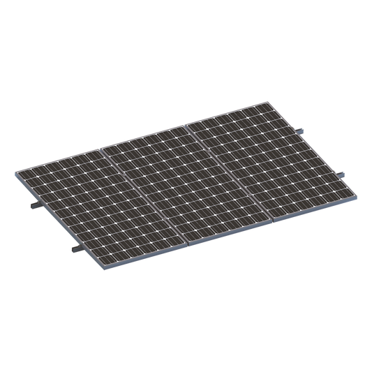 Kit De Minirieles Para Panel Solar Arreglo 1X3 Para Instalación Plano En Lámina