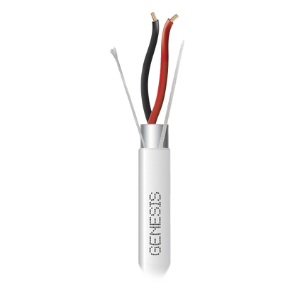 Bobina de 305 m (1000 ft) / Cable para Alarma 2x22 AWG / Blindado / Riser / Blanco