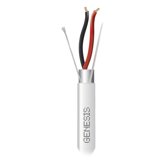 Bobina de 305 m (1000 ft) / Cable para Alarma 2x22 AWG / Blindado / Riser / Blanco