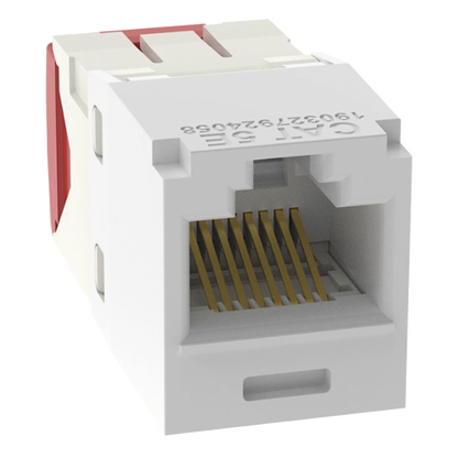 Conector Jack RJ45 Estilo TG, Mini-Com, Categoría 5e, de 8 Posiciones y 8 Cables, Color Blanco