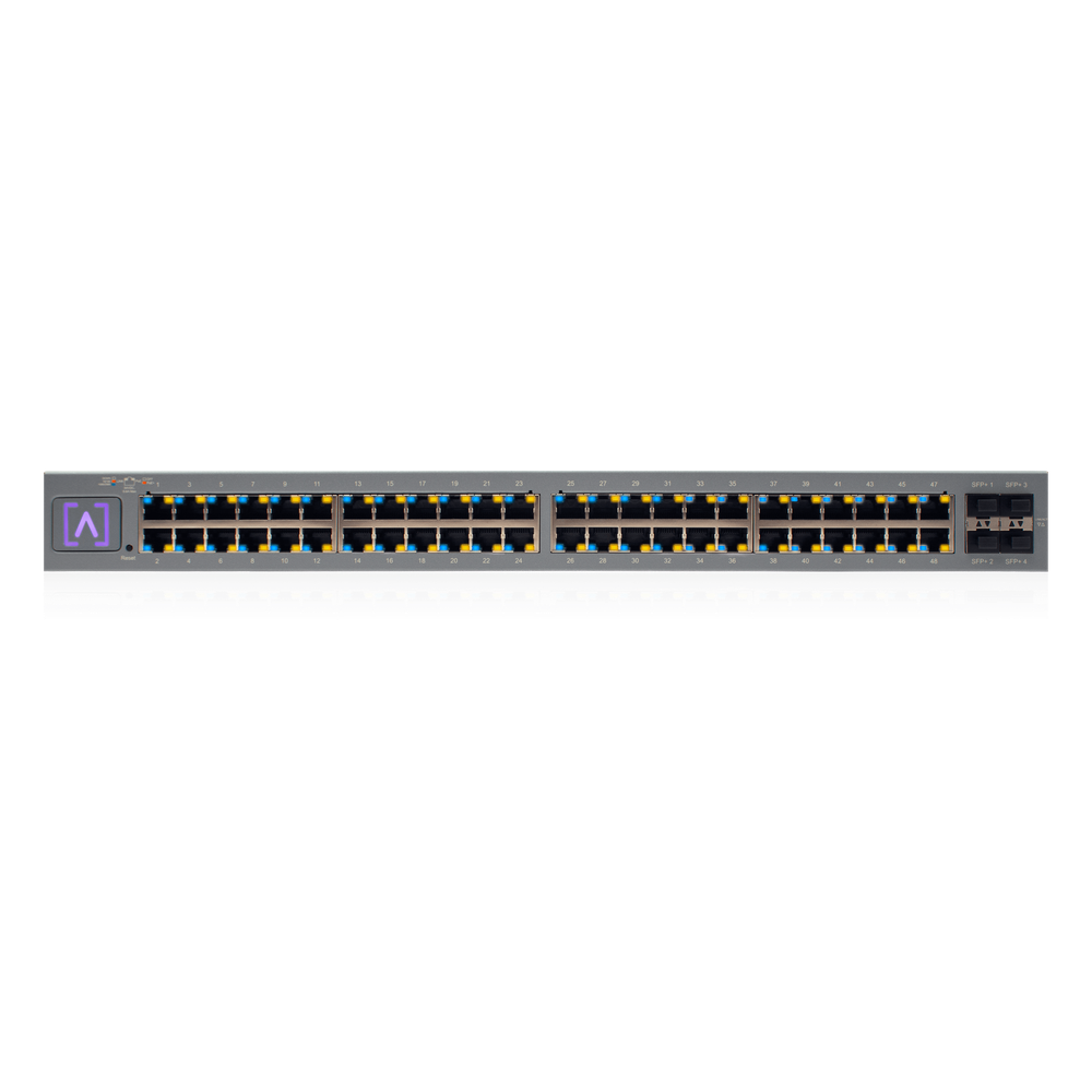 Switch Administrado 48 Puertos PoE+ / 740W PoE Budget / 16 Puertos 2.5 Gbps + 32 Puertos 1 Gbps / 4 Puertos SFP+ 10 Gbps / Bluetooth Setup / Cloud