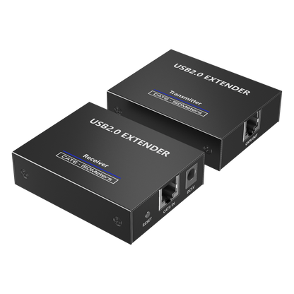 Kit EXTENSOR USB 2.0 de 4 Puertos para Distancias de Hasta 150 m | Soporta USB 2.0, USB 1.1 y USB 1.0 | UTP Cat 5e/6/6a/7 | Soporta Switch Gigabit |