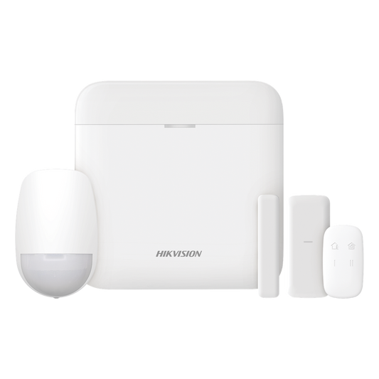(AX PRO) KIT de Alarma AX PRO con GSM (3G/4G) / Incluye: 1 Hub con bateria de respaldo / 1 Sensor PIR / 1 Contacto Magnético Slim / 1 Control Remoto