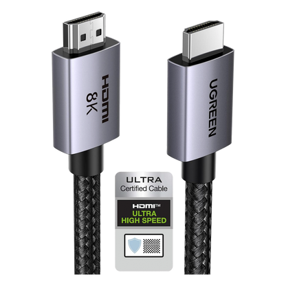 Cable HDMI 2.1 de 8K@60Hz | 2 Metros (6.56 Pies) | 48Gbps | HDR10+ | 3D Inversivo | eARC | Dolby ATMOS | VVR | QMS | QFT | ALLM | 3 Modos de