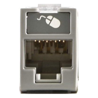 Jack Ultramax Cat6, UTP, Montaje Híbrido en Placa de Pared (Plano y Angulado), Color Gris, Punch Down