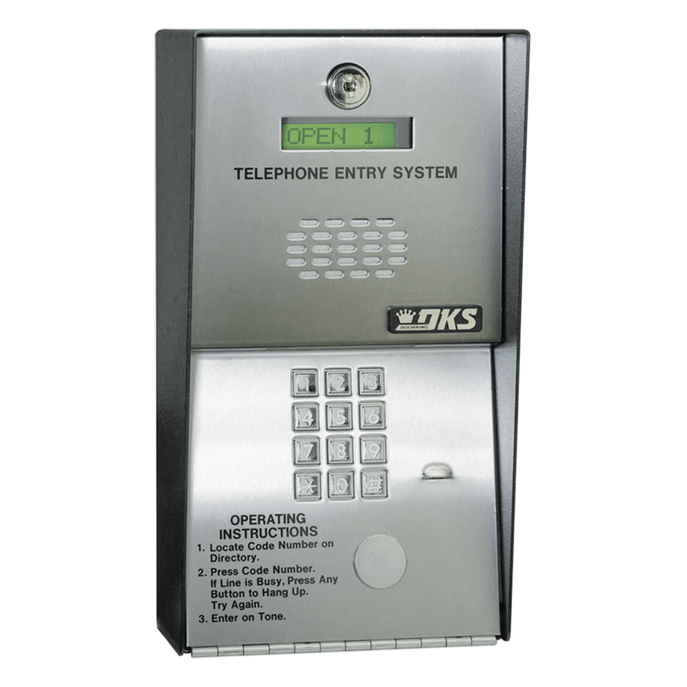 Audioportero Telefónico DKS Para 600 números Telefónicos / Control Para 2 Puertas / Gabinete Para Sobreponer/ Marcación a 16 Digitos / Linea Análoga