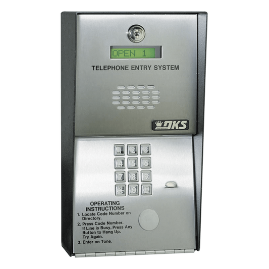 Audioportero Telefónico DKS Para 600 números Telefónicos / Control Para 2 Puertas / Gabinete Para Sobreponer/ Marcación a 16 Digitos / Linea Análoga