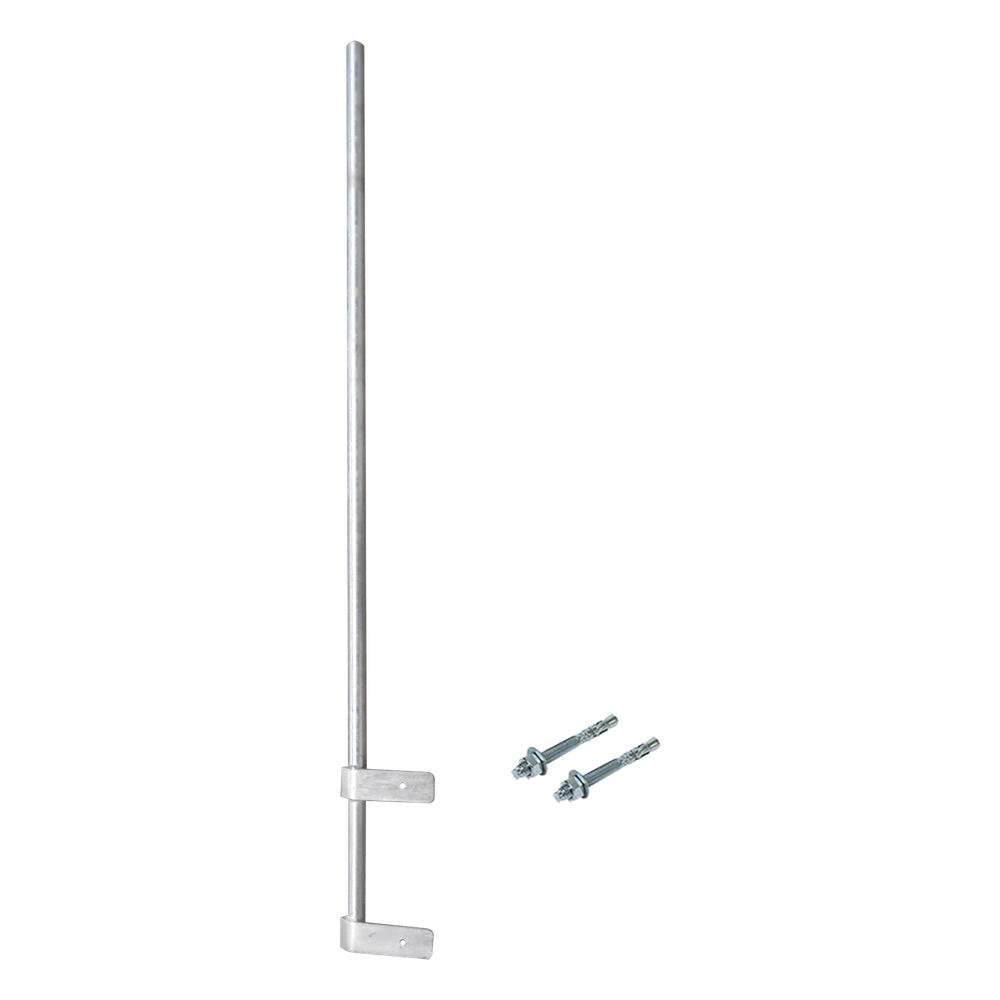 Mástil Liviano de Pared de 1.5 m (Diam. 1-1/4") con Cejas de Fijación Soldadas, ¡No se gira! Incluye Taquetes para instalación.