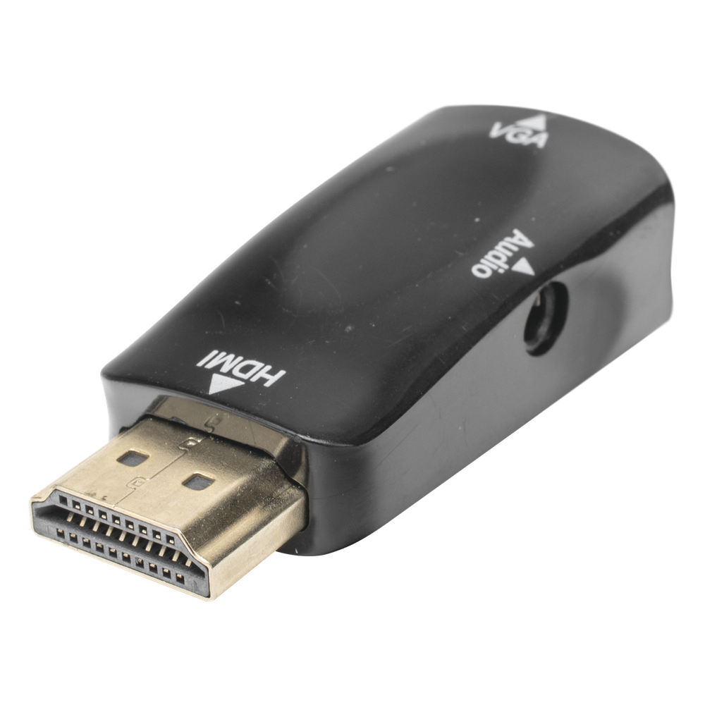 Adaptador (Convertidor) HDMI a VGA / HDMI Macho a VGA Hembra / Resolución 1920x1080 @ 60Hz / Adaptador de Audio de 3.5 mm / Chapado en Níquel