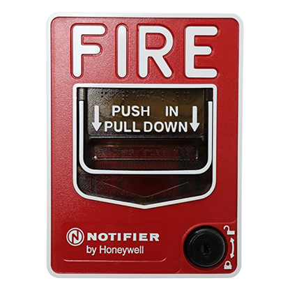 Estación manual de alarma contra incendio de doble acción, con cerradura y llave, para exterior, con caja SB-I/O incluida
