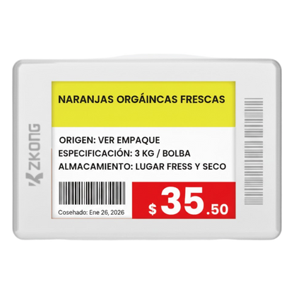 Etiqueta Electrónica de Estantería ESL 1.8 Pulgadas / Pantalla EPD a Color 224x168 píxeles / 4 Colores (Negro, Blanco, Rojo, Amarillo) / Batería 5
