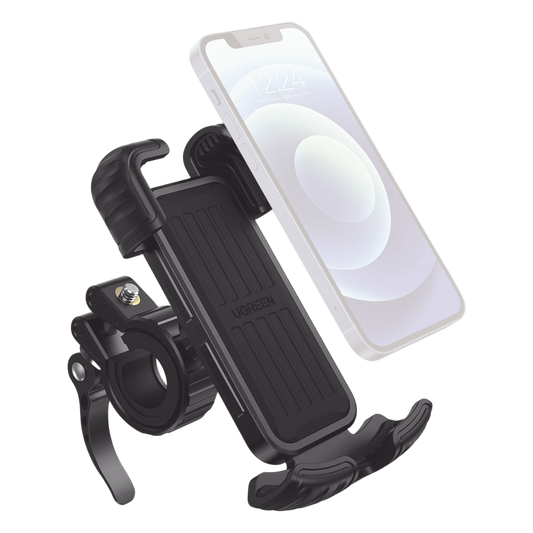 Soporte de Celular para Manillar de Motocicleta o Bicicleta / Anti Vibración / Protección de clip Antideslizante / Rotación de 360° / Bloqueo de