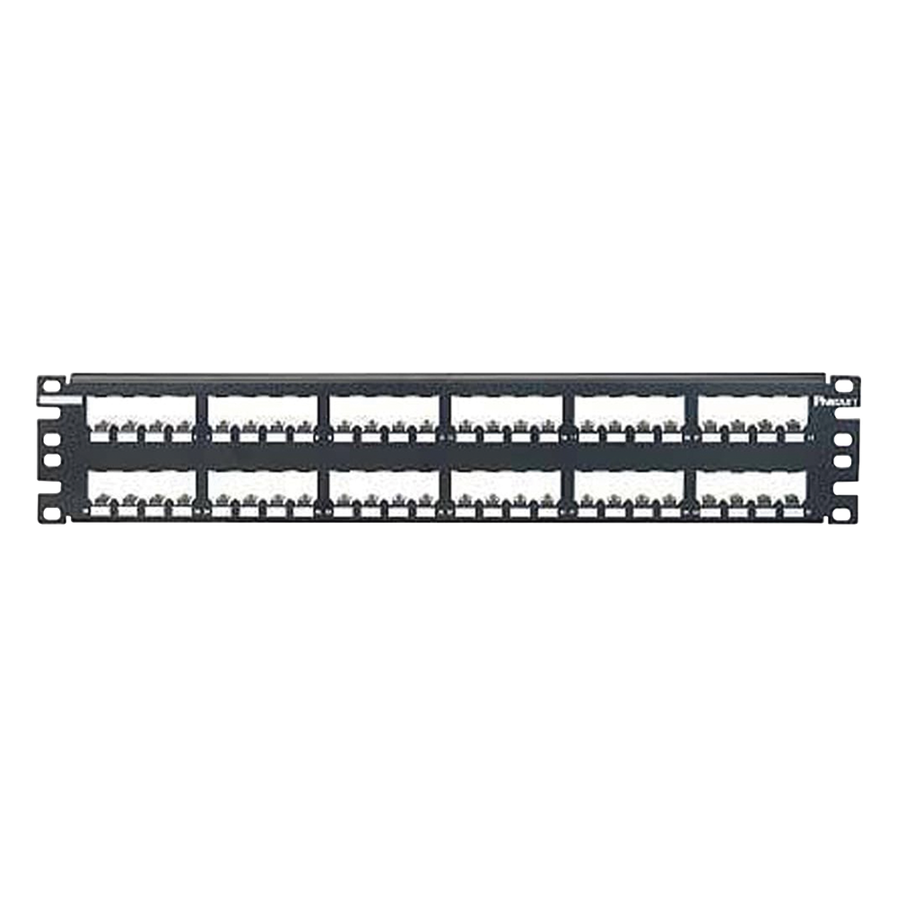 Panel de Parcheo Modular Mini-Com (Sin Conectores), Plano, Totalmente Blindado, de 48 Puertos, 2UR