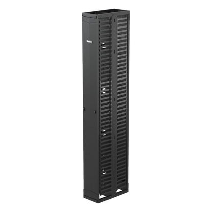Organizador Vertical PatchRunner™, Doble (Frontal y Posterior), Para Rack Abierto de 45 Unidades, 10in de Ancho, Color Negro