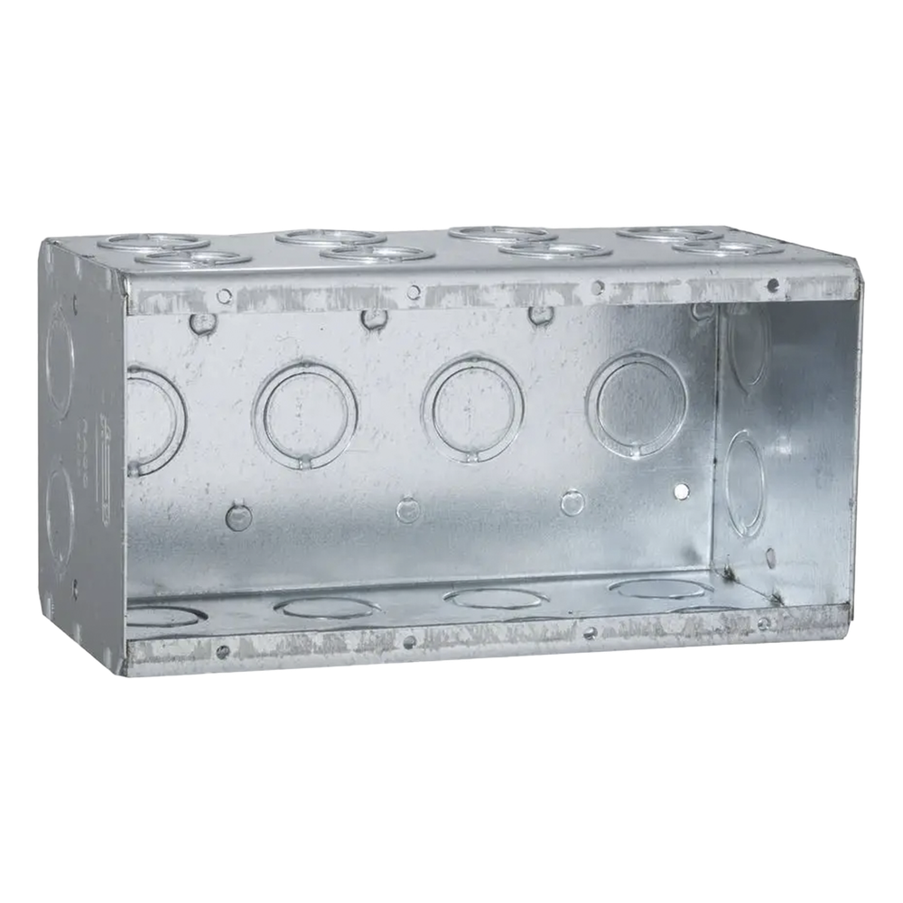 Caja Multigang de 4 Gangs/ Profundidad de 3-1/2 Pulgadas (8.89 cm)/ 24 Entradas de 1/2 - 3/4 Pulgadas (1.27 - 1.91 cm)