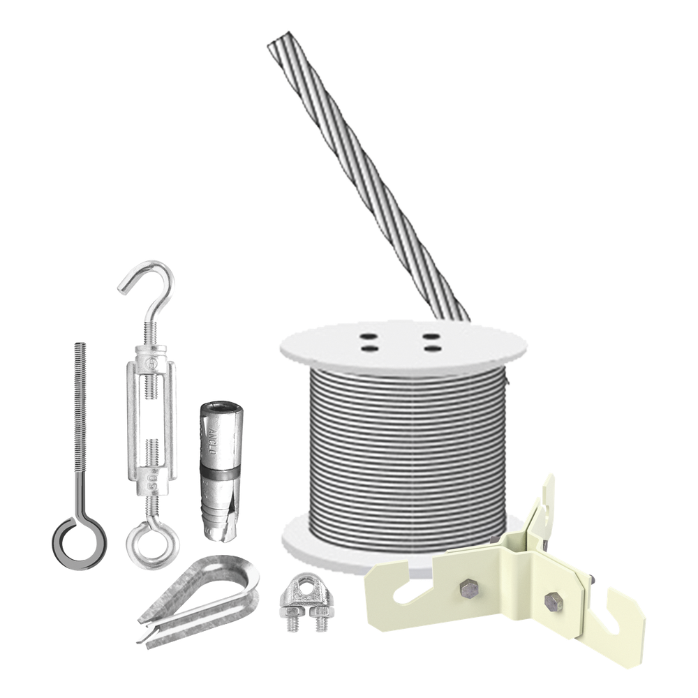 Kit de Sujeción de Mástil de 6 Metros a Piso de Concreto.