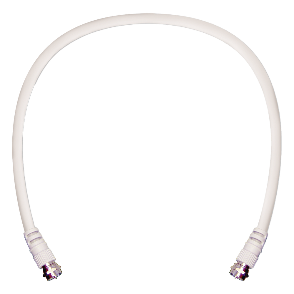 Jumper Coaxial con Cable Tipo RG-6 en Color Blanco de 60.96 Centímetros (24 Pulgadas) de Longitud y Conectores F Macho en Ambos Extremos. 75 Ohm de