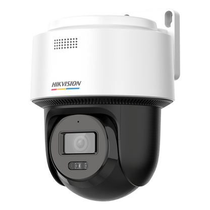 [ColorVu + Dual Light] Cámara Exterior PT TurboHD 3K / Audio Bidireccional y Sirena / Luz Blanca 40 m / IP66 / -30°C a 60°C / Material Plástico