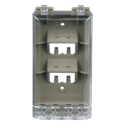 Placa de Pared Vertical, Resistente al Agua con Protección IP56, Acepta 4 Módulos Mini-Com, Color Gris