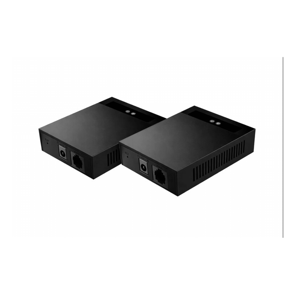 Convertidor 2 Hilos a Ethernet PoE / Salida PoE Estándar IEEE 802.3af/at / Transmisión hasta 300 m (984.3 ft) con Red y Alimentación / Compatible con