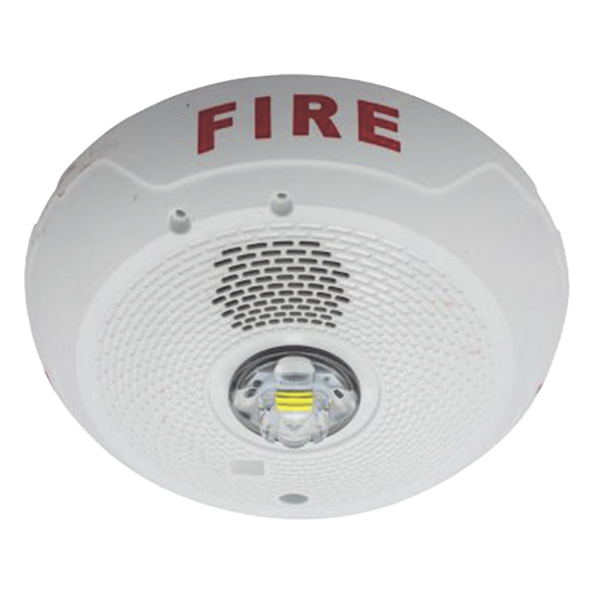 Sirena con lámpara estroboscópica LED de 2 hilos para techo, candela seleccionable, color blanco, compatible con SpectrAlert